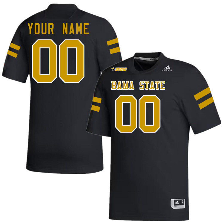 Custom Alabama State Hornets Name And Number Football Jerseys-Black
